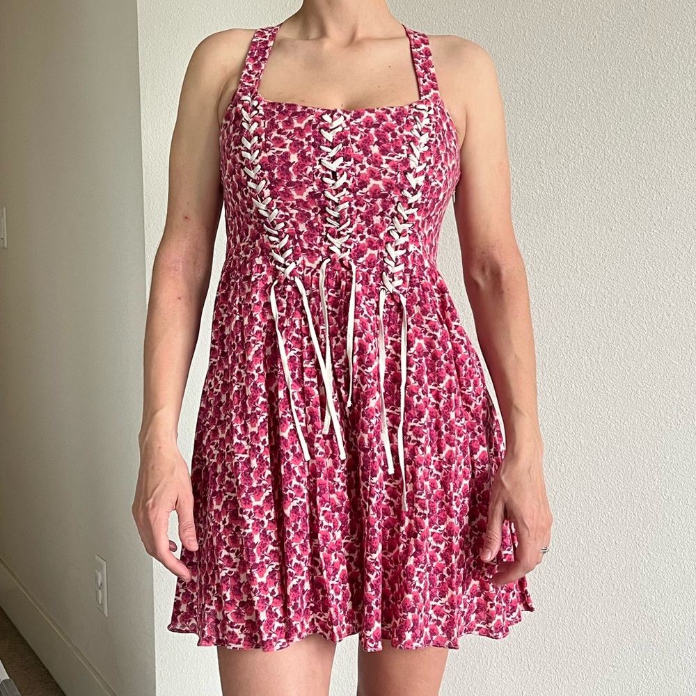 Free People Pink Floral Mini Dress